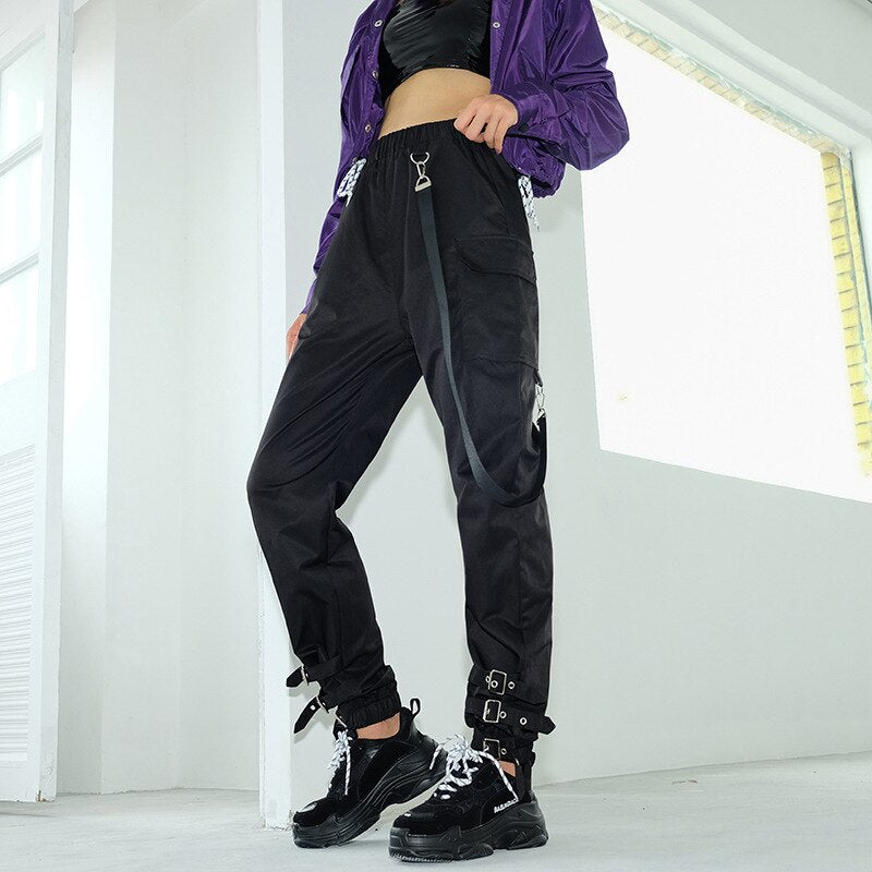 Trend Killer' Black Baggy Cargo Pants