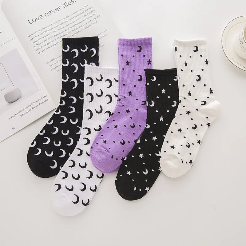 Luna Skateboard Unisex Harajuku Socks