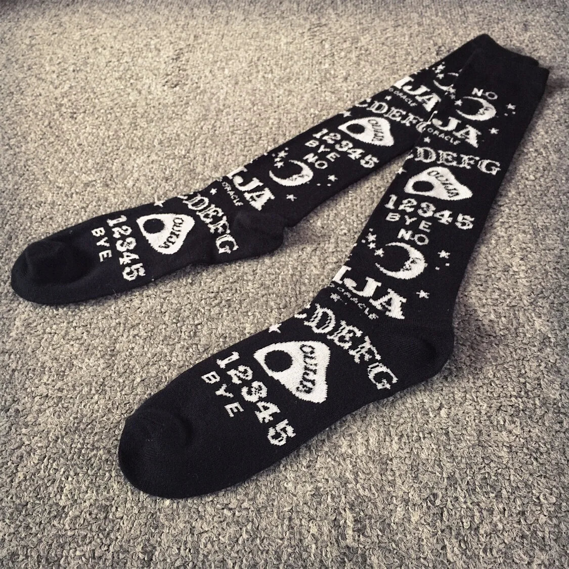 Black Harajuku Ouija Themed Socks