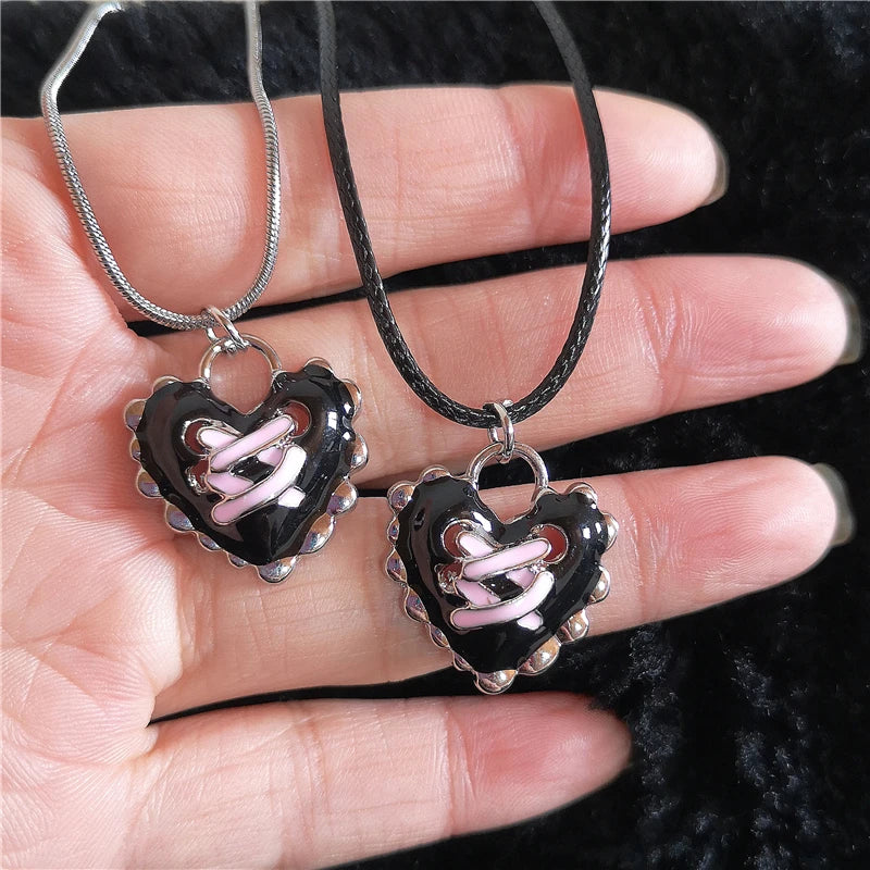 Gothic Punk Heart Pendant Choker