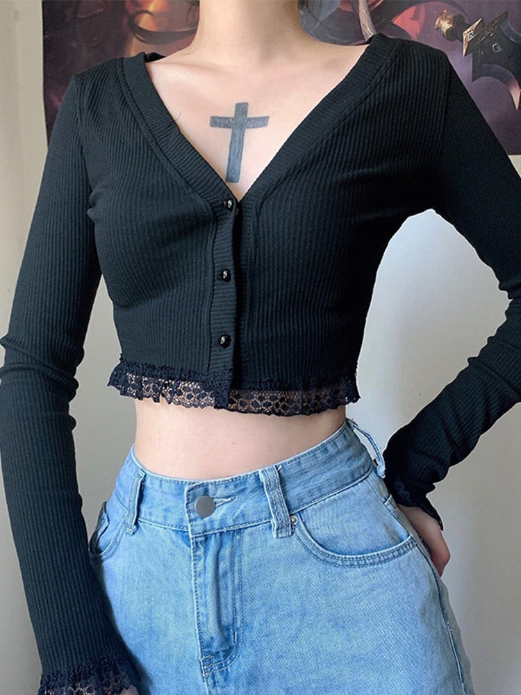 V shaped cardigan sales