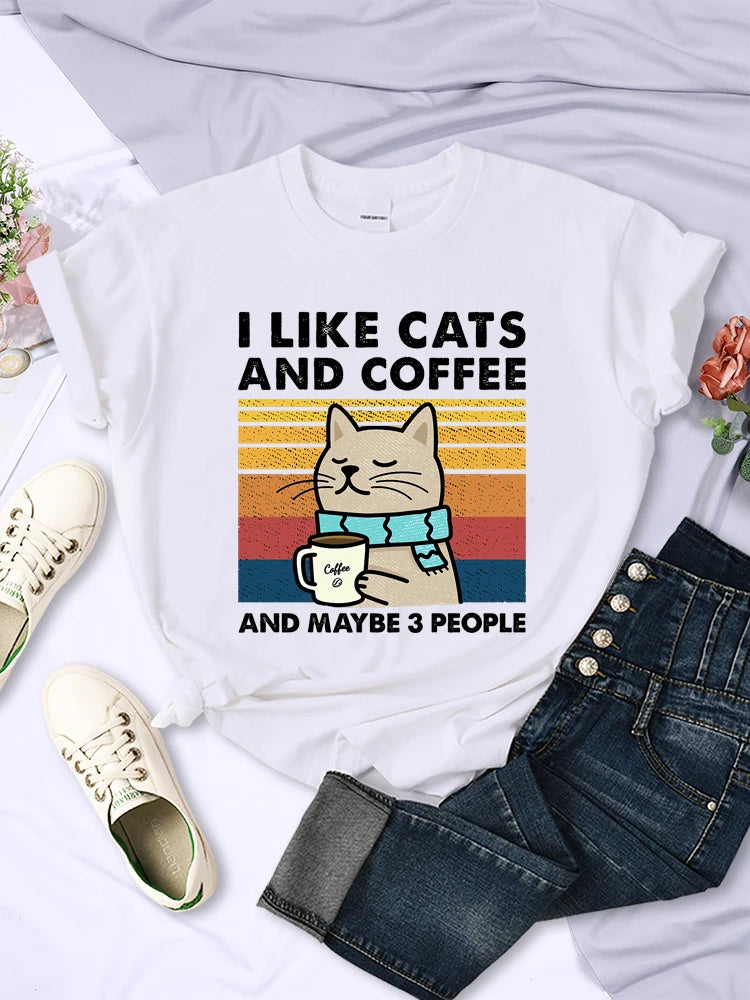 Cats and coffee shirt best sale