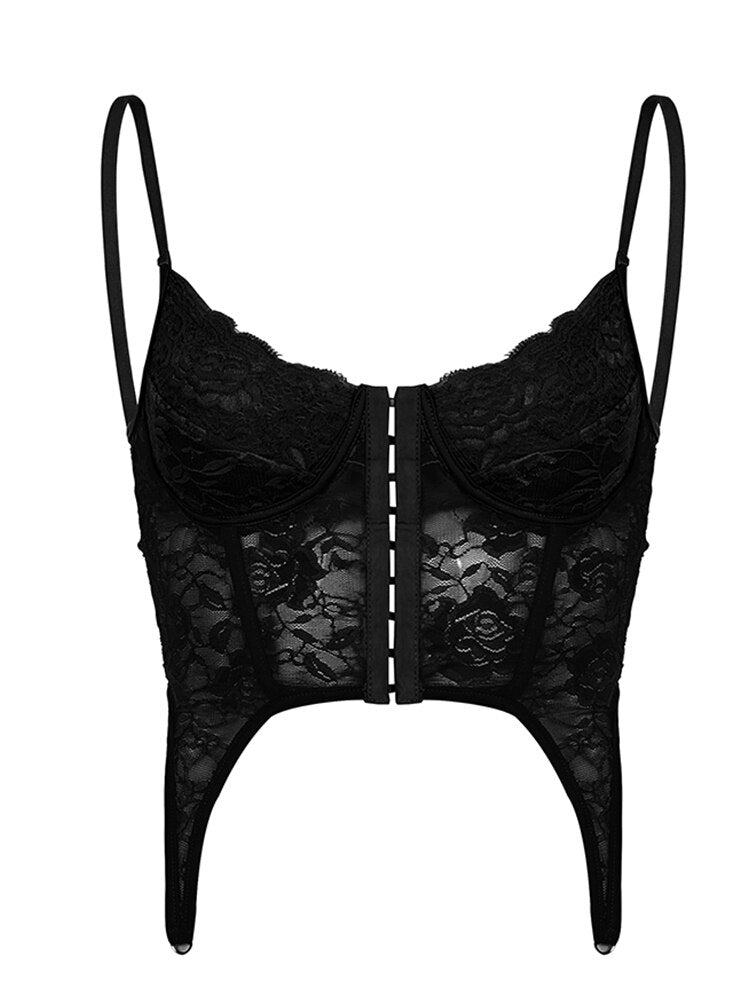 Hypnotic' Black Lace Stitched Corset Crop Top – Rags n Rituals