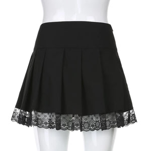 'Saw' Black Grunge Lace up Mini Skirt at $29.99 USD l Rags n Rituals