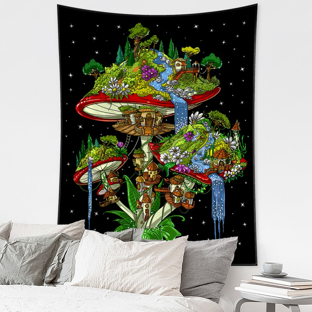 Alien Mushroom Psychedelic Tapestry Rags n Rituals