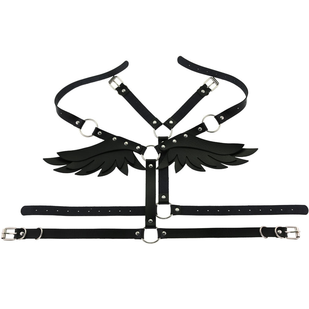 Women's Pastel Goth Wings Faux Leather Body Harness – Punk Design