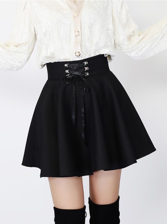 Black lace shop up skirt outfit