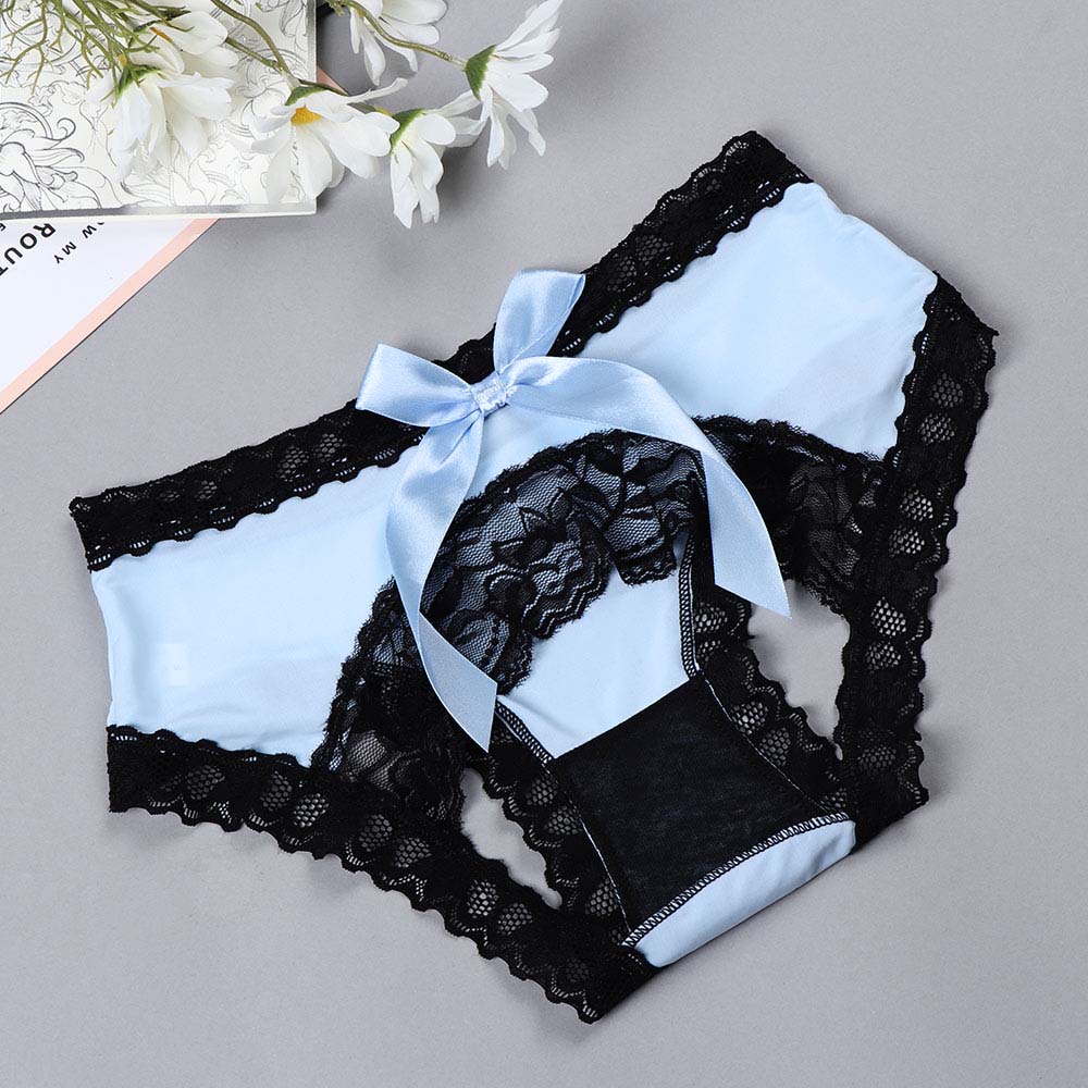 Easy Access Crotchless Bow Underwear Open Crotch Panties