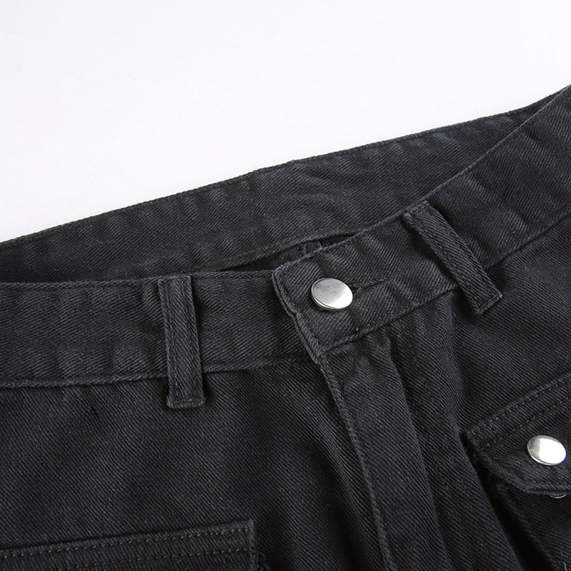 'Deadly Demon' Black Baggy Cargo Buckle Pants – Rags n Rituals