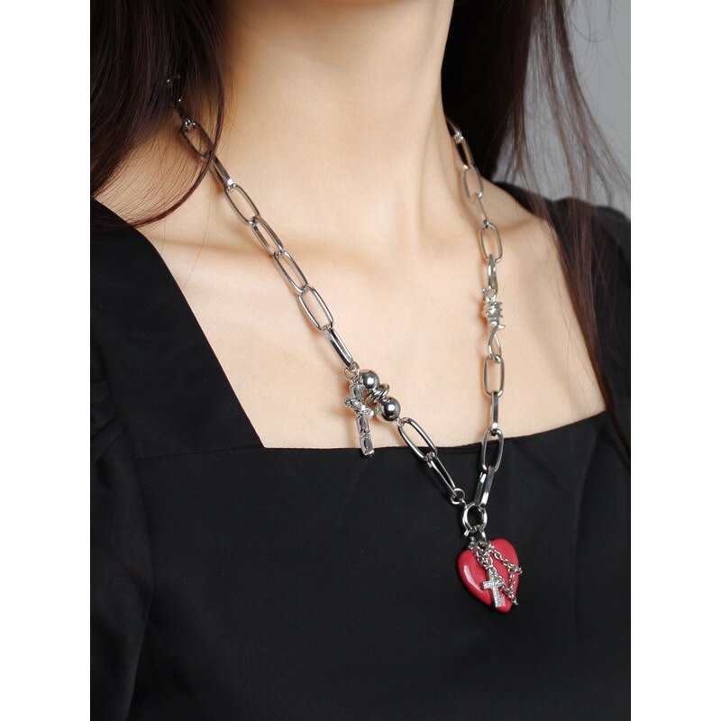 FRICA】HEART&CROSS CHAIN