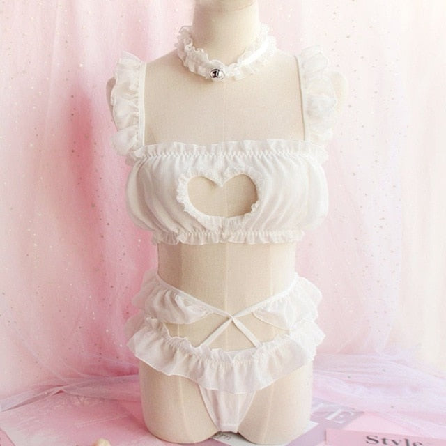 Heart and Soul' Black or white Grunge Heart Cut Out Lolita